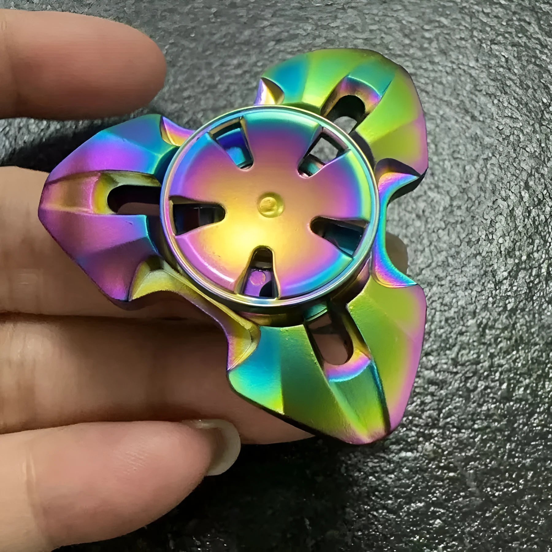 Alloy decompression rotating fingertip gyro toy in gun colour and colourful options for adults