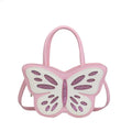 Women's square crossbody bag in PU leather with contrast detailing, shown in black, blue, pink, and white colour options