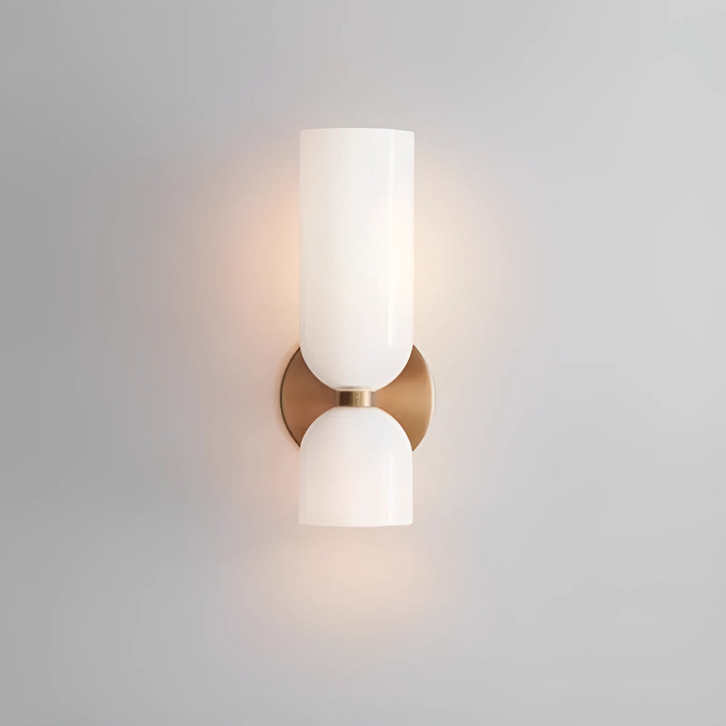 Nordic glass wall lamp for living room background wall, in blue, smoky gray or white, with light source included.