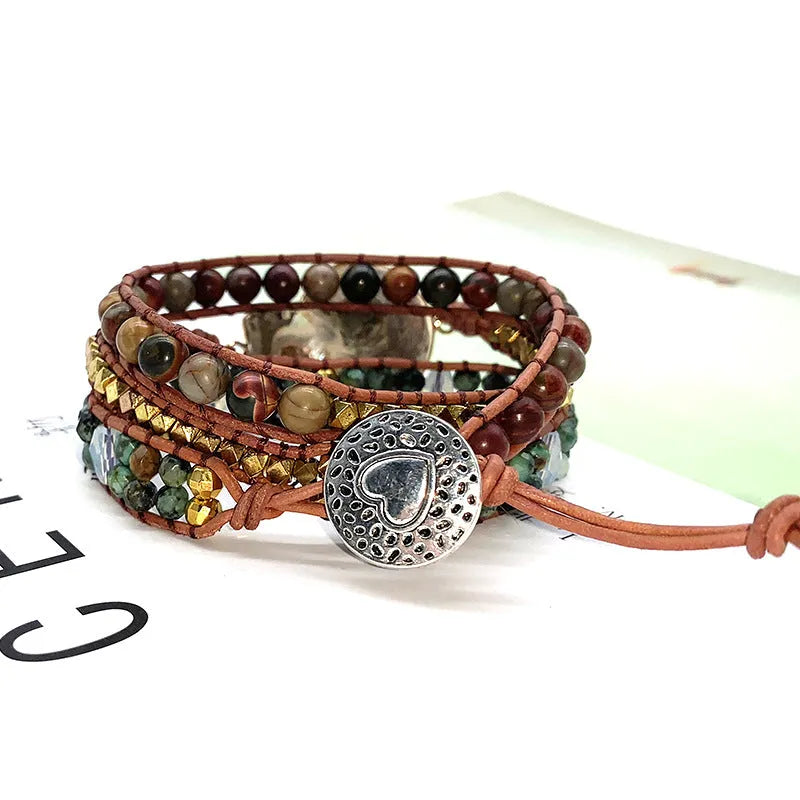 Natural stone bohemian conch bracelet for men and women ins style picture colour