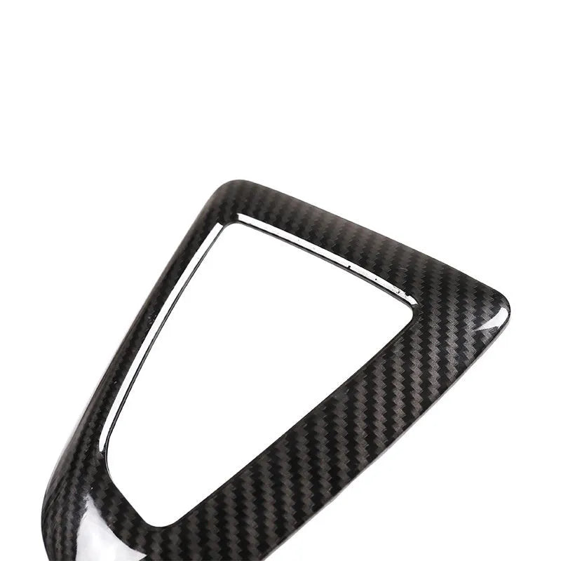 BMW carbon fibre pattern gear base frame panel measuring 13cm by 9cm