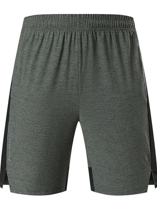 Men's forest green spandex casual shorts with a mid-waist and short-length fit.