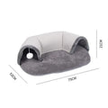 Oval plush cat tunnel nest with artificial leather and cotton velvet in small size