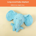 Bite-resistant plush puppy toy in donkey, rechargeable duck, and elephant styles on a neutral background.