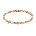 Golden hollow carved copper bracelet with U-shaped design for women