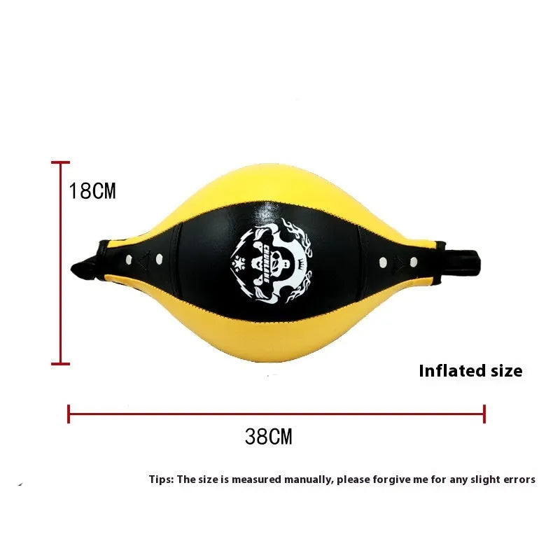 Black and red diamond pattern PU boxing speed ball with inflator and needle for Muay Thai training