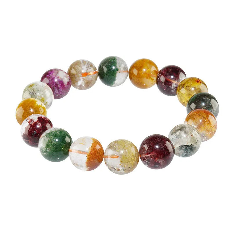 Colourful cornucopia ghost design crystal bracelet with 10mm ball beads in ethnic retro style.