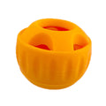 Dog silicone slow meal ball and tray set in green and orange on a light background