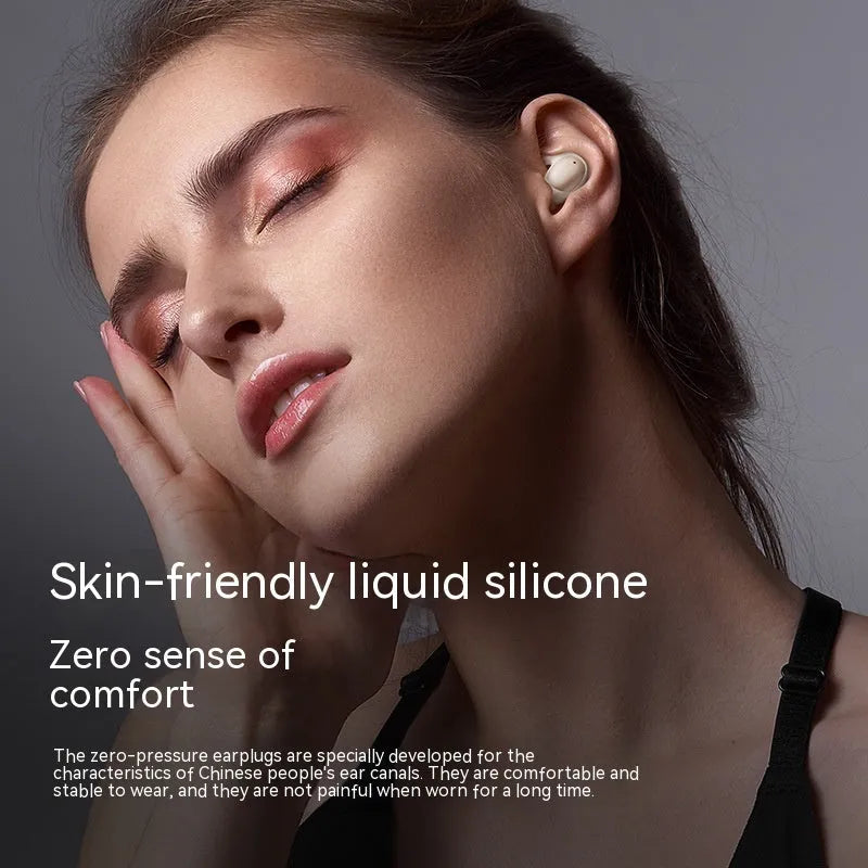Sleep Headset TWS Wireless Bluetooth Sports Binaural In-Ear Earphones in Night Black on a white background
