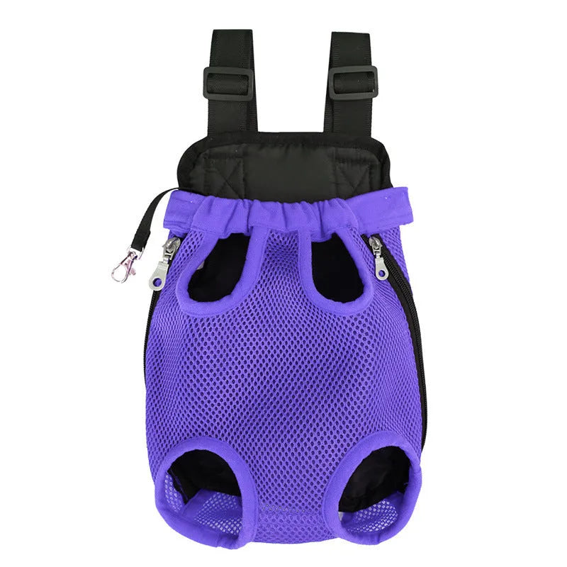 Mesh pet backpack for small and medium dogs and cats, polyester carrier with 25cm to 42cm back length