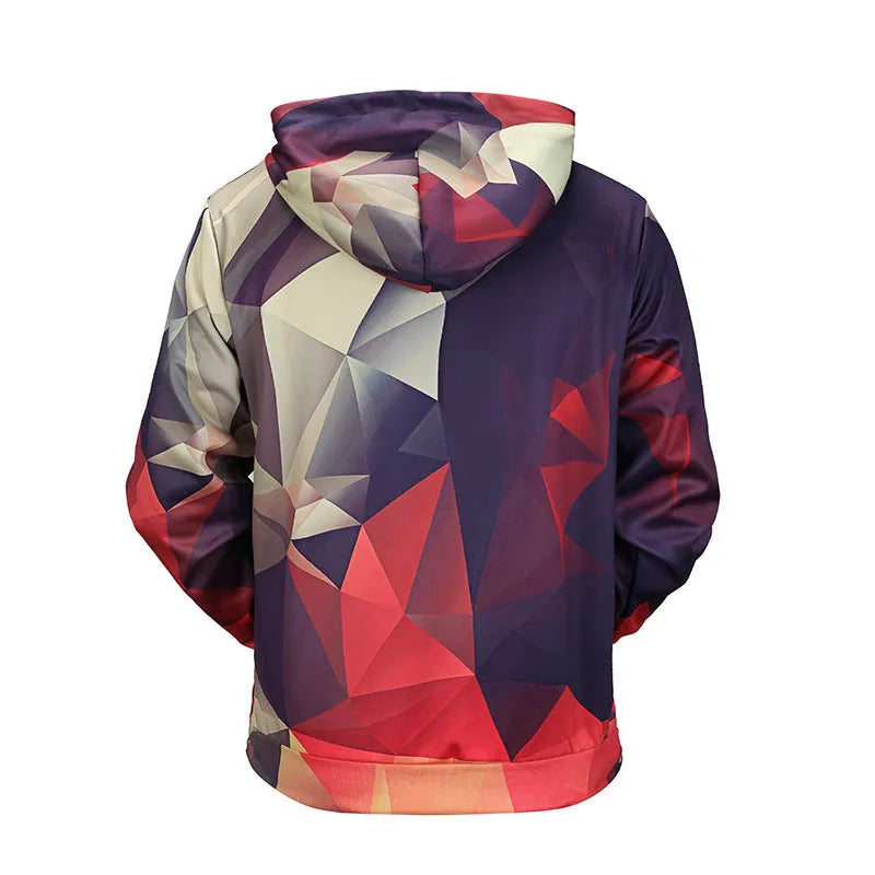 Slip Pocket Hooded Hip Hop Sweater Men Polyester straight fit in red