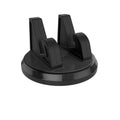 New car phone holder in black mounted on a car dashboard for navigation use