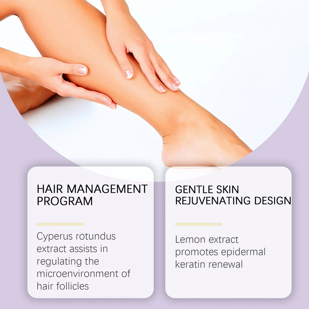 60ml bottle of hair removal treatment oil with natural extracts for skin softening