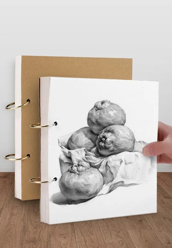 8K linen surface coil-bound sketchbook for marker drawing, open to show textured paper