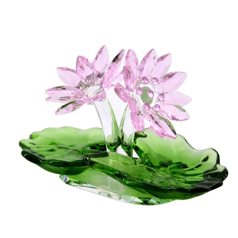 White crystal carved pink paperweight ornament with sandblasted finish, 95mm by 40mm by 60mm, cartoon pastoral style