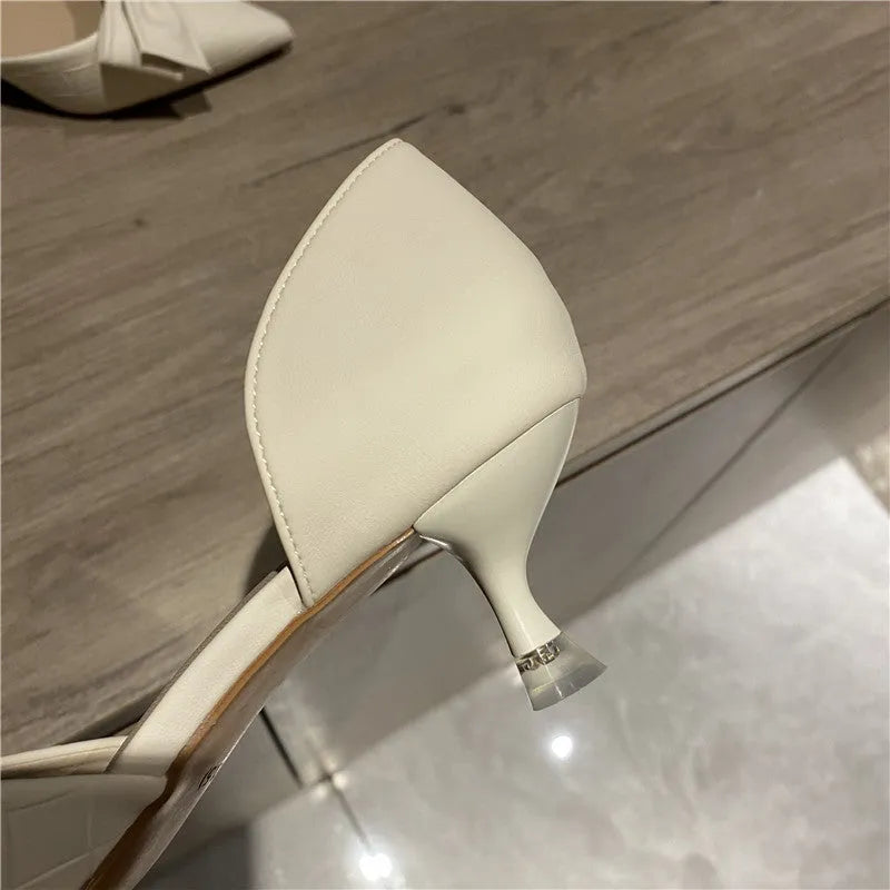 White French small heel women's wedding shoes with PU upper and rubber sole, white colour