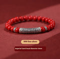 Handmade cinnabar bracelet with sandstone beads in purple gold sand or Emperor sandstone colours