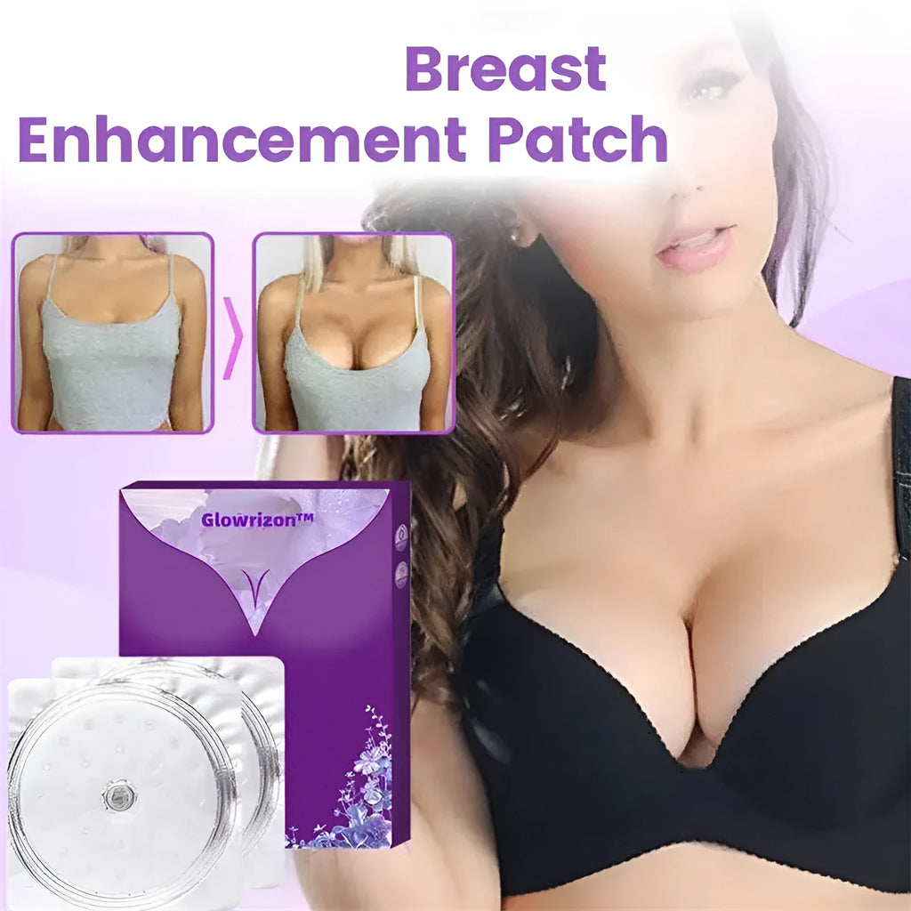 Pair of disposable chest patches for breast enhancement and body tightening treatments