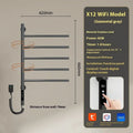 Five-layer stainless steel electric towel rack, punch-free wall mounted, 20kg load, black white or gun gray