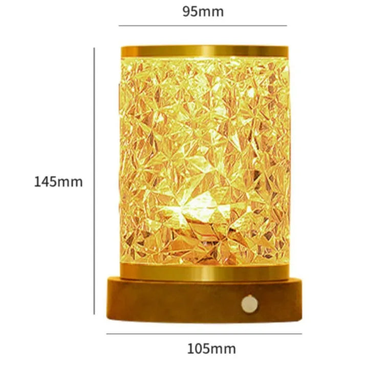 Rotating water ripple night light with solid wood base showing colourful ambient lighting
