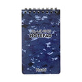 A5 spiral-bound waterproof notepad with stone paper, shown in camouflage colour option.