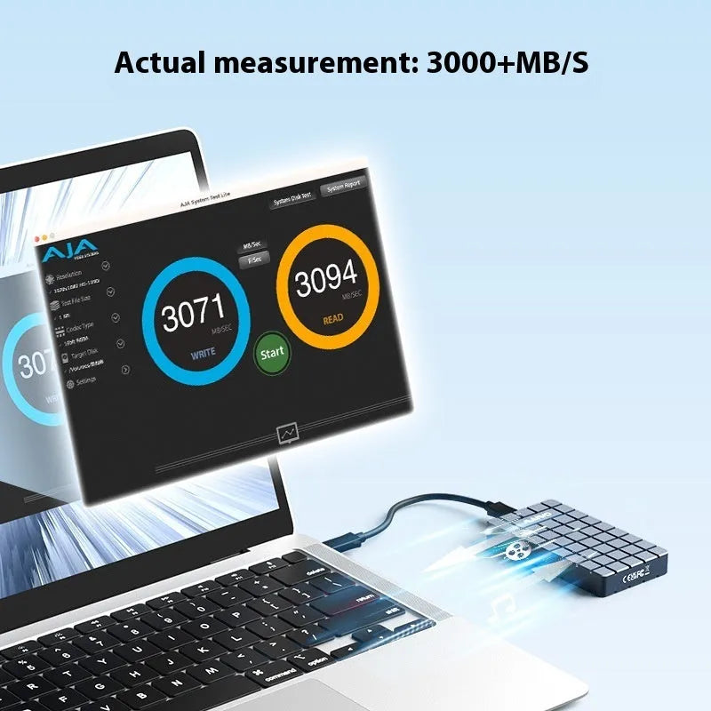 USB4 hard disk enclosure in aluminium alloy for NVMe M.2 SSD drives with 40Gbps speed