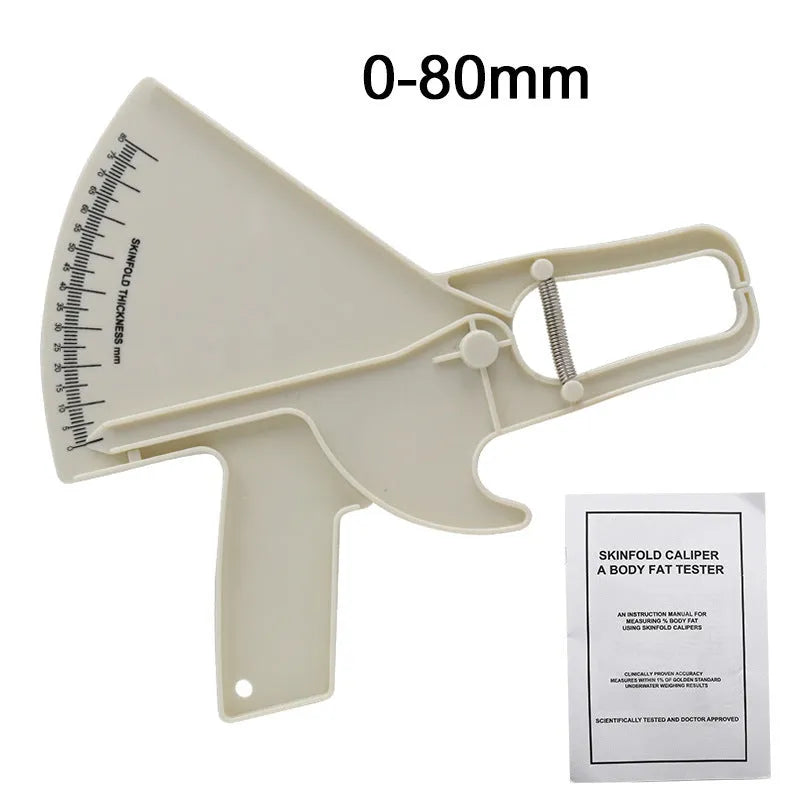 Plastic sebum clamp fat clip caliper in black with 0-80mm scale and fat ruler