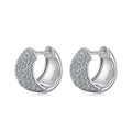 925 silver French ear clips with diamond treatment, 13mm, in platinum or gold, clip-on design