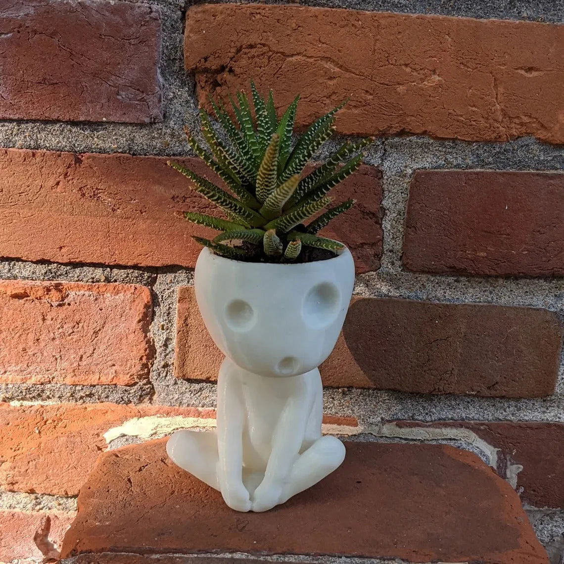 Nightglow synthetic resin succulent flowerpot, 12x7x8cm, character shape, luminous option, tabletop decoration