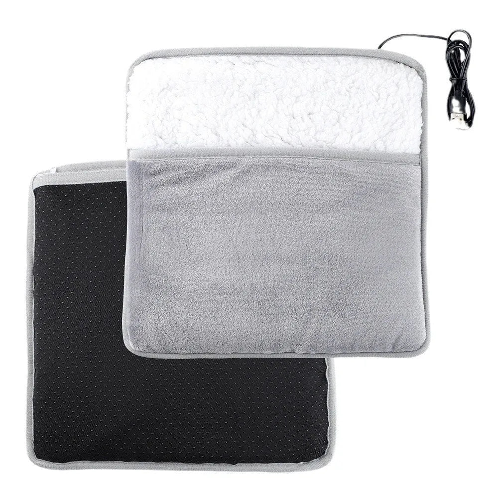 Gray USB heating feet warmer for household general use with mechanical operation