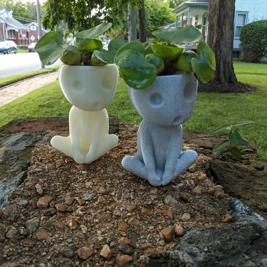 Nightglow synthetic resin succulent flowerpot, 12x7x8cm, character shape, luminous option, tabletop decoration
