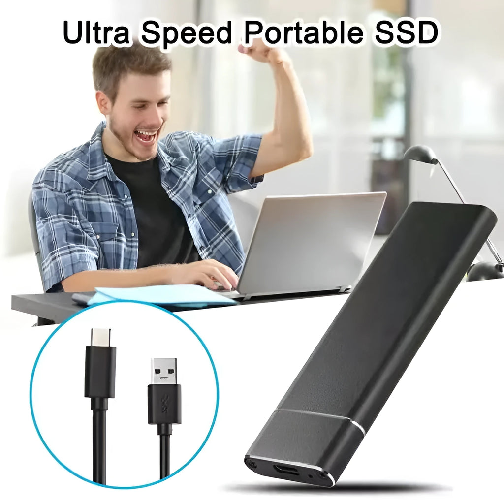 Ultra-thin metal mobile hard disk in black, blue, orange, red, or silver with 6TB capacity