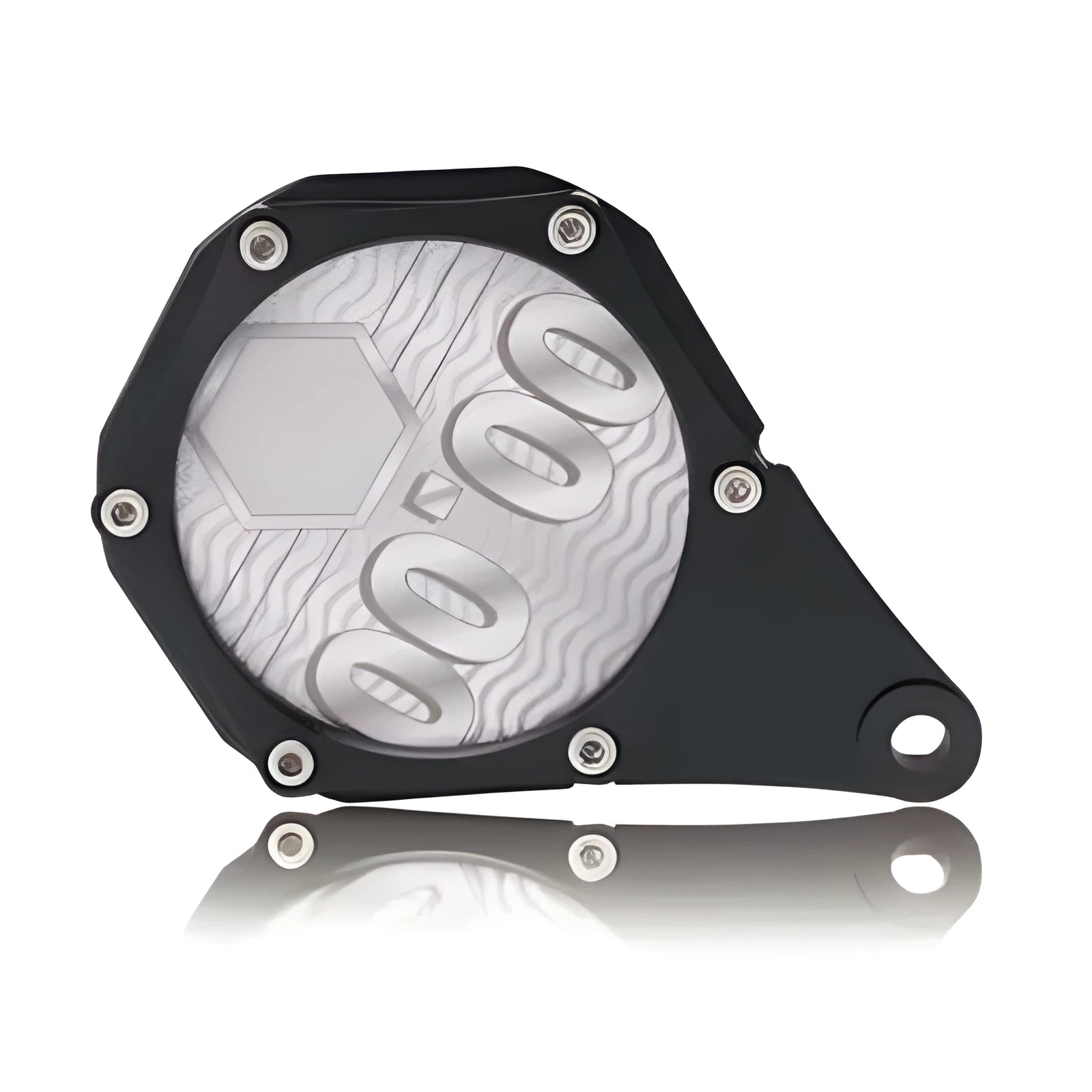 Black carbon fibre pattern metal motorcycle tax seal with anti-theft screw