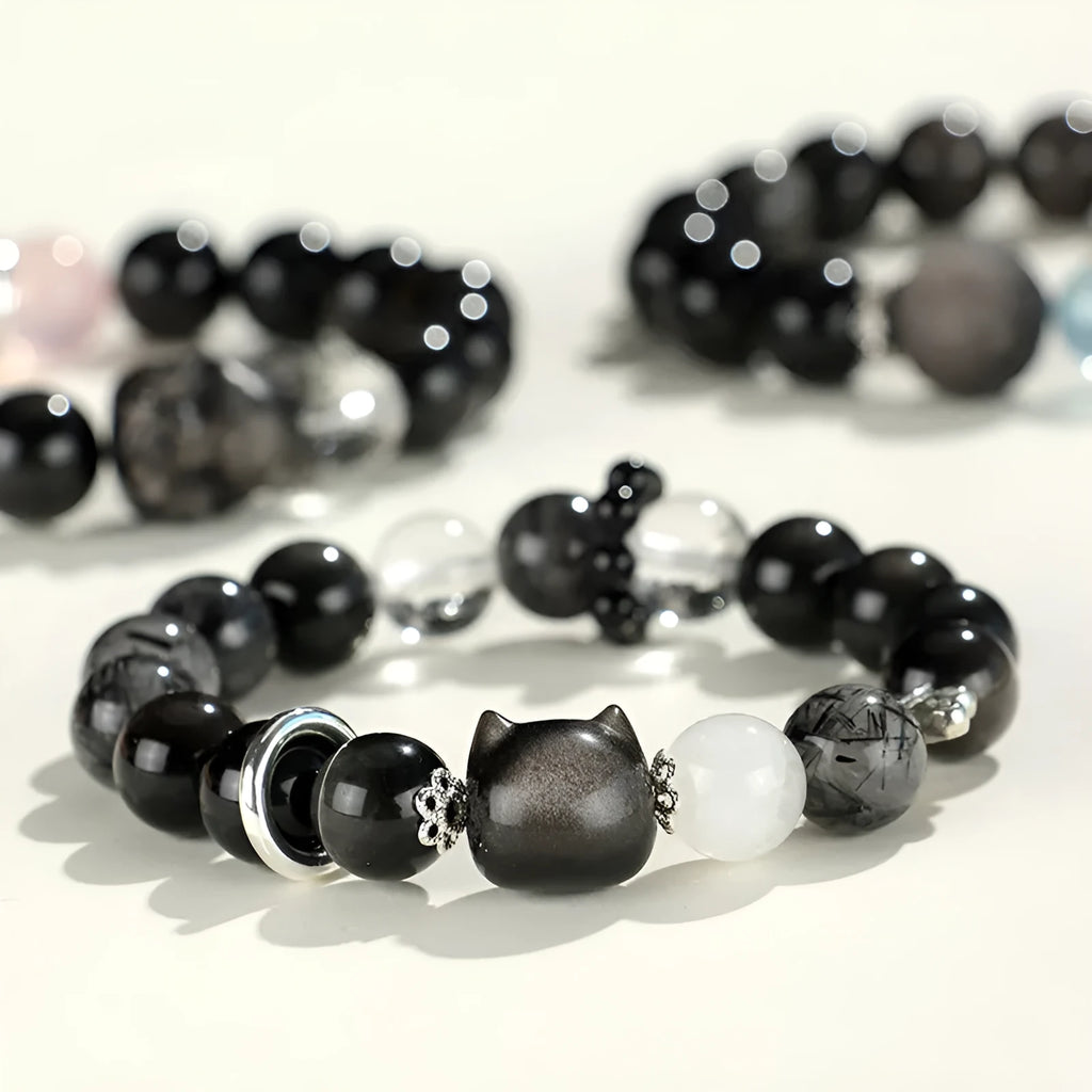 Silverstone women's bracelet with fox charm and diamond-shaped crystal beads in multiple colours