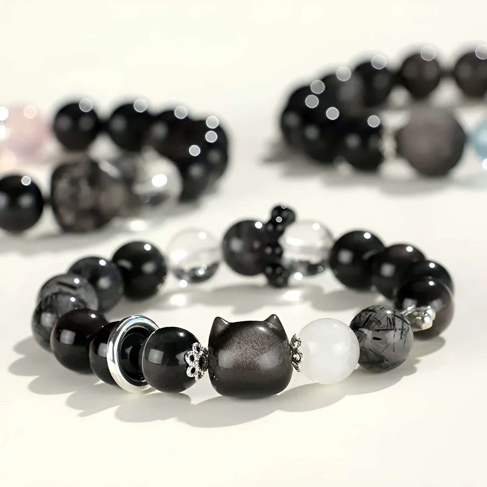 Silverstone women's bracelet with fox charm and diamond-shaped crystal beads in multiple colours