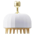 Green pet shampoo massage brush with drainage holes and dual-sided head for washing dogs and cats