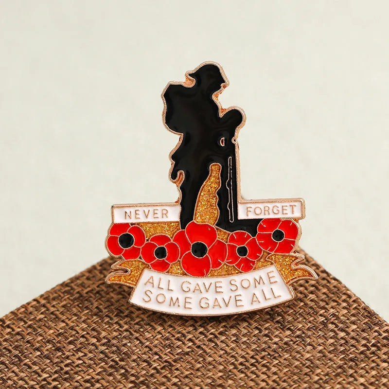 British Legion Soldier Cowboy Backpack Lapel Pin Badge alloy brooch with geometric auspicious patterns colour xz4607