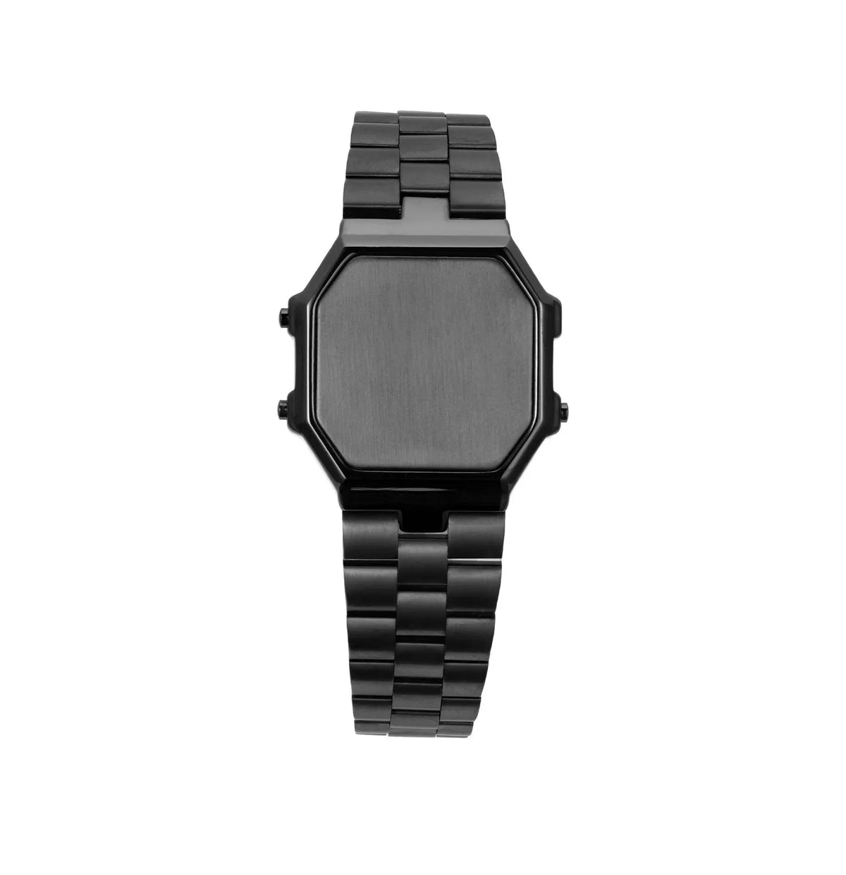 Small square watch-style bracelet with alloy case, titanium steel band, 21cm length, 35mm x 36mm dial, no time display.