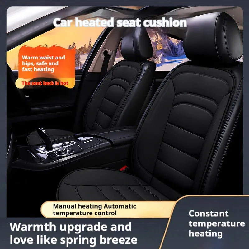 Winter car plush warm cushion in solid black colour with synthetic fibre filling
