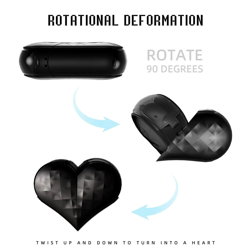 Deformable heart-shaped in-ear wireless Bluetooth headset in white with noise reduction
