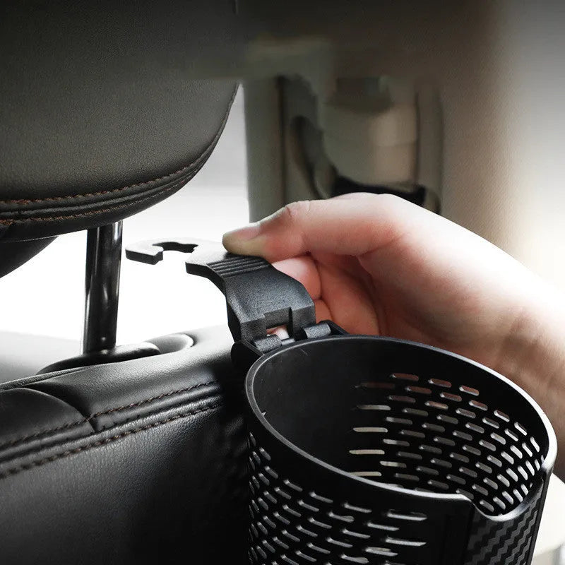 Black TPR multifunctional car cup holder rack for chair back, supports 3kg, includes one holder