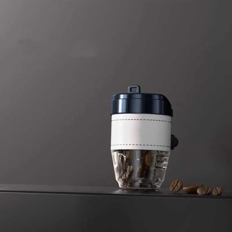 Coffee cup shaped car air freshener in solid fragrance format with plastic construction