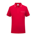 Lapel collar short sleeve polo shirt with chest pocket in stretch spandex fabric