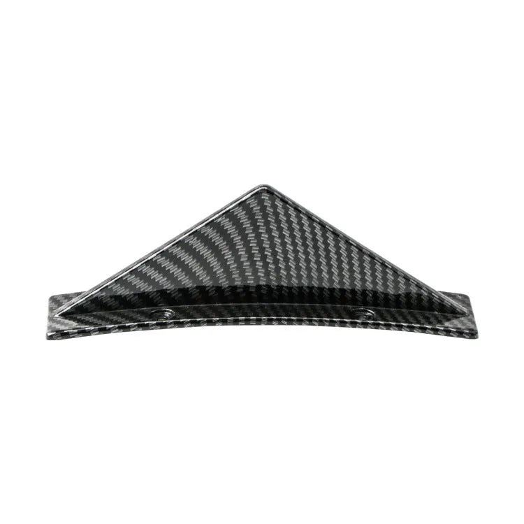 Universal triangle car rear spoiler in bright black and carbon fibre finishes