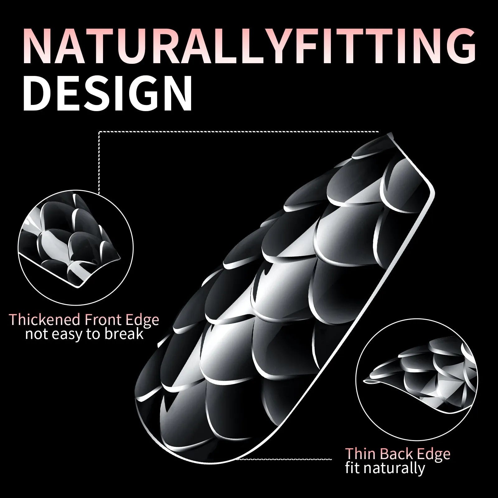 3D scale long shaping nail tips in colour-coded boxes containing 120 or 140 pieces