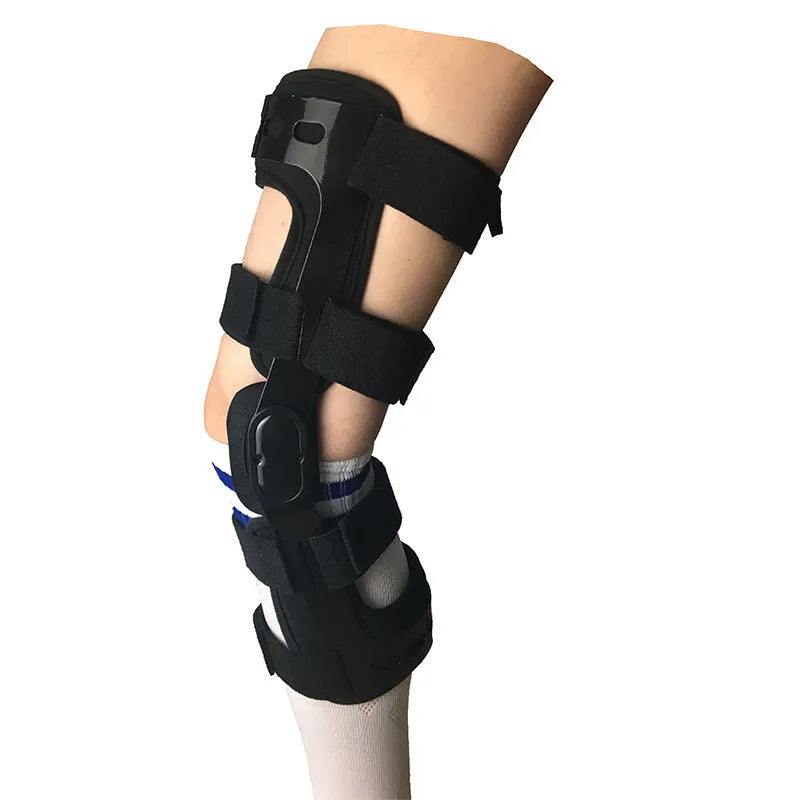Black anterior ligament knee pad supporter showing left and right size options.