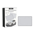 Car windshield snow cover made of silver aluminium film and nylon, size 140cm by 95cm.