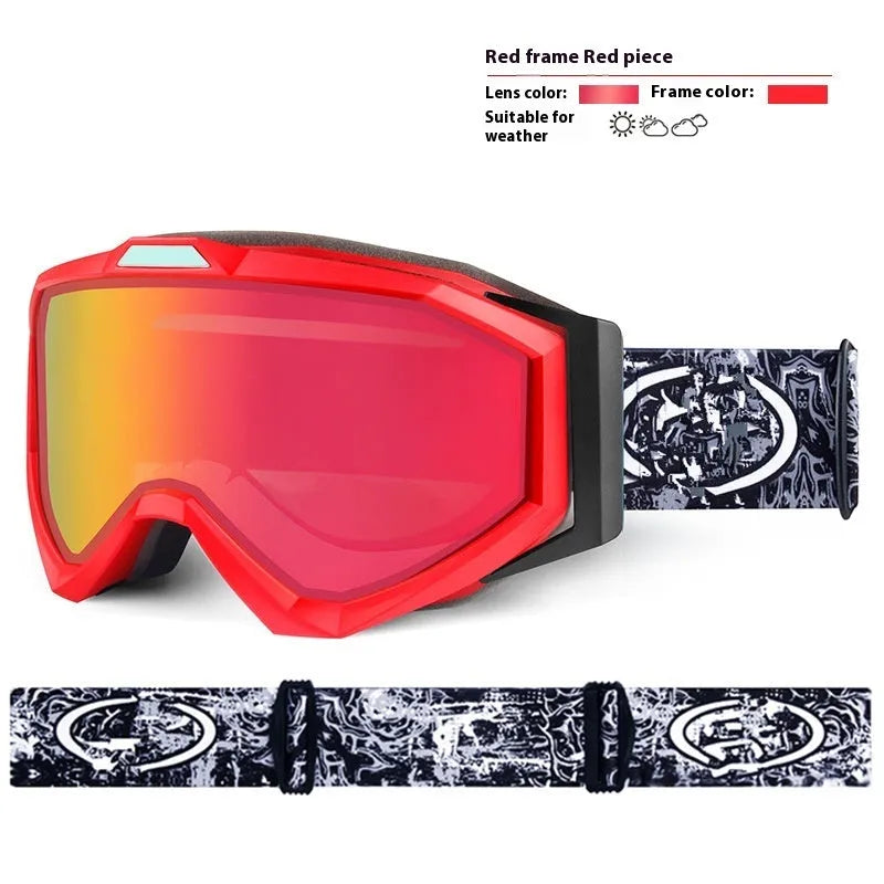 Double layer anti-fog motorcycle goggles with TPU frame in various colour options including black frame grey film.