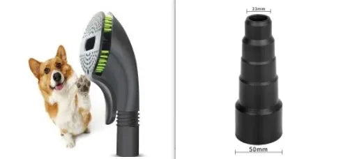 Black and green pet grooming brush with TPE bristles and ABS handle for loose hair removal