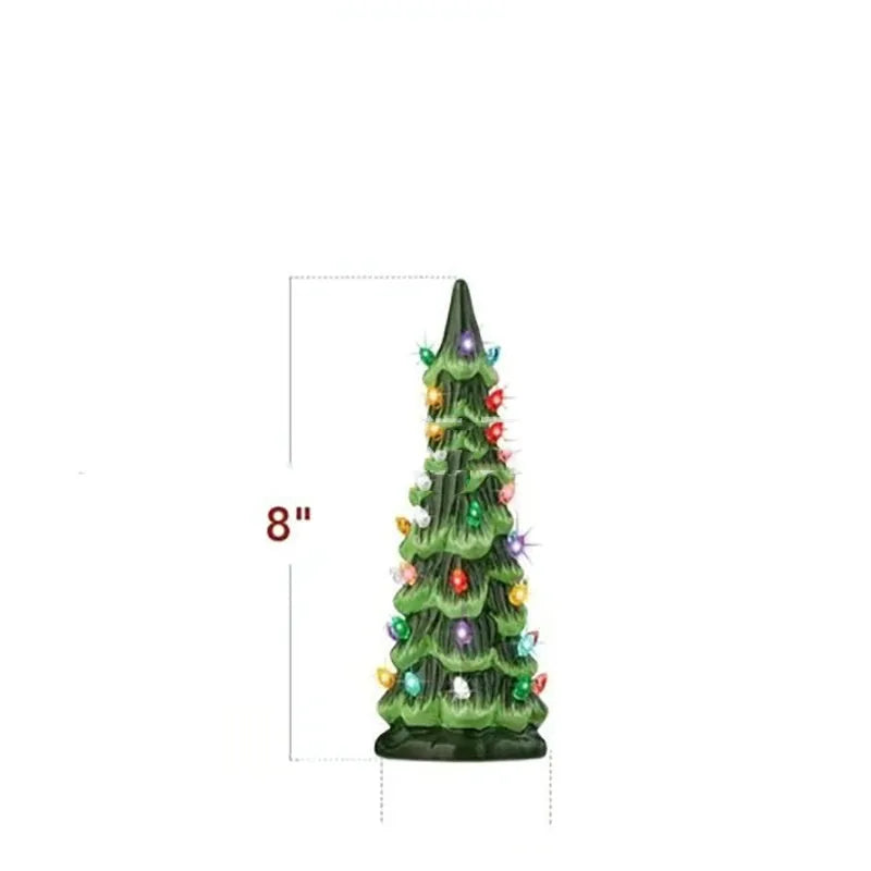 Resin Christmas tree decoration lamp in European style design with coloured lighting